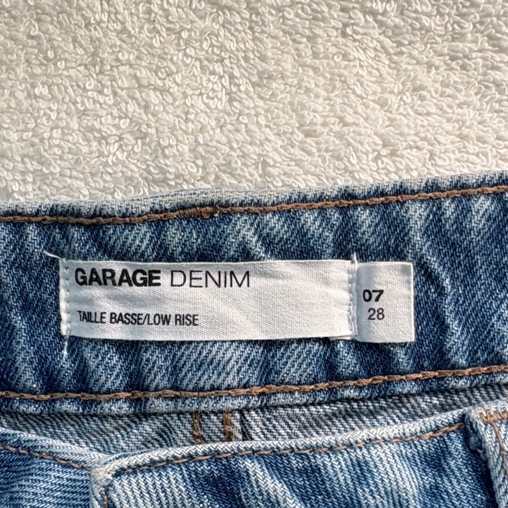 Garage Denim Low Rise Light Blue Distressed Frayed Jean Shorts 07/28 - Picture 2 of 6
